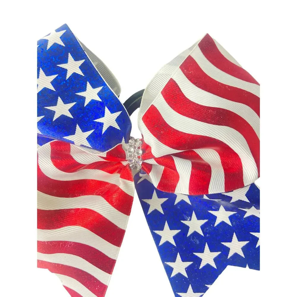 Unbranded Girls' American Flag Bow Tie Hair Accessory